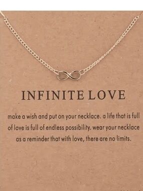 NWT Silver Infinity Necklace Infinite Love